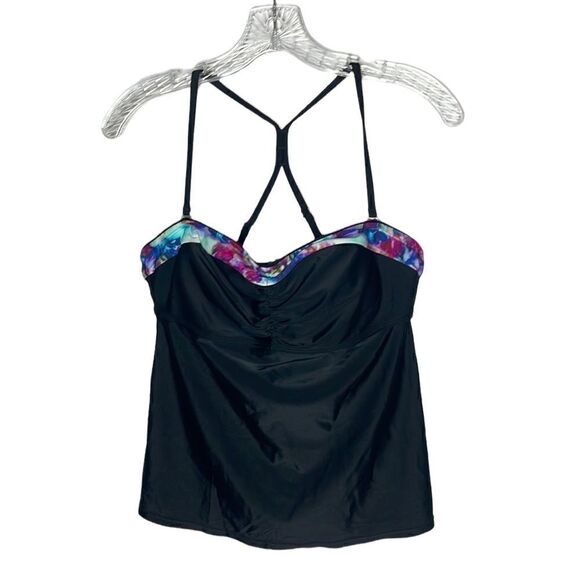 Athleta Black and Multi color Tankini Top. Size 36 B/C. - Picture 1 of 9